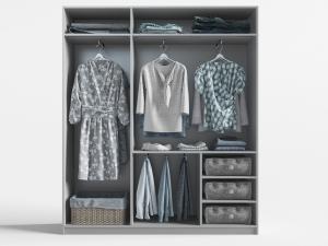 现代更衣室开放式衣柜收纳储物柜