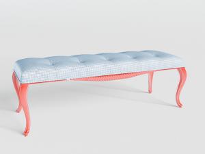 新古典方格图案的沙发凳