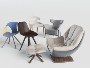 现代布艺单人沙发休闲椅子3d模型 现代布艺单人沙发休闲椅子