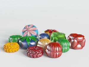 现代装饰皮革圆形坐墩