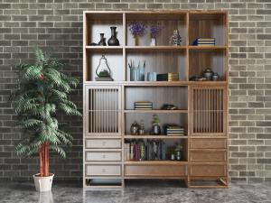 中式实木装饰柜置物架