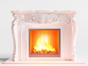 欧式装饰雕花的壁炉