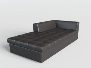 现代黑色半包围靠背的贵妃椅