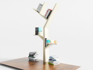 北欧实木树枝造型的书架