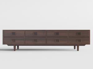 北欧实木带抽屉的电视柜