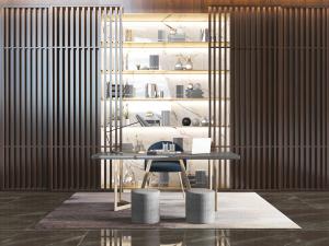 现代书桌圆形坐墩3d模型 现代书桌圆形坐墩