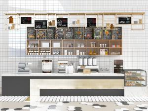 工业风咖啡厅整体橱柜料理台吧台