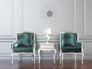 新古典绿色金丝绒单人沙发茶几3d模型 新古典绿色金丝绒单人沙发茶几