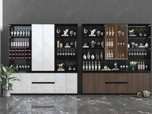 新中式装饰酒柜3d模型 新中式装饰酒柜