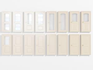 简欧白色单扇装饰玻璃的平开门