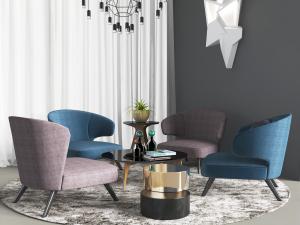 现代布艺单人沙发3d模型 现代布艺单人沙发