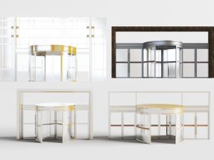 现代酒店玻璃旋转大门