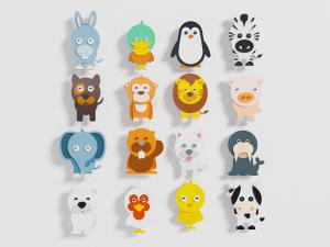 现代儿童卡通动物墙饰挂件