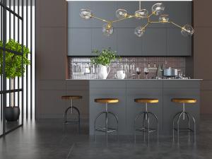 工业风轻奢整体橱柜吧台