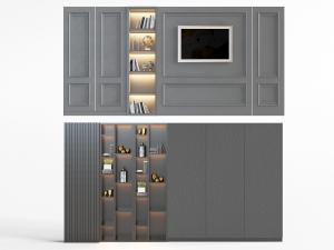 现代嵌入墙体的装饰柜