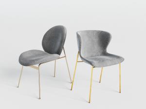 现代轻奢灰色餐椅