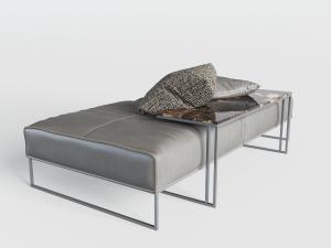 新中式灰色沙发凳