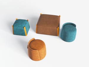 新中式方形圆形坐墩