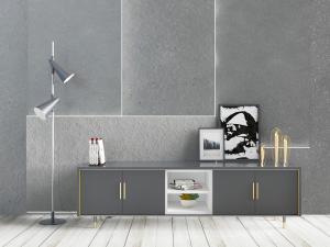 现代灰色电视柜落地灯