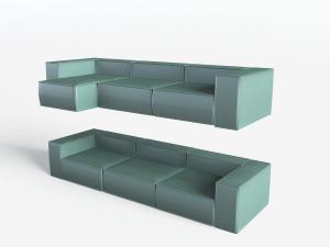 现代果绿色多人沙发3d模型 现代果绿色多人沙发