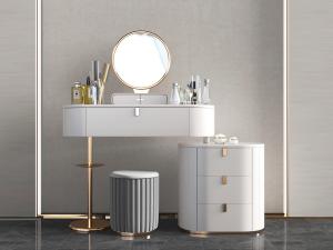 现代轻奢白色化妆梳妆台