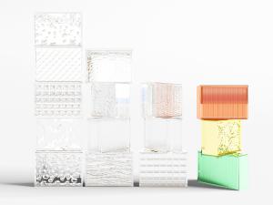 现代带花纹的玻璃砖