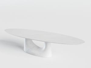 现代大理石椭圆形茶几