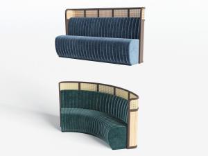 现代条纹软包卡座