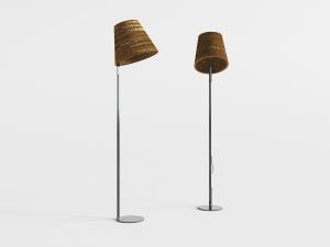 东南亚藤编灯罩的落地灯