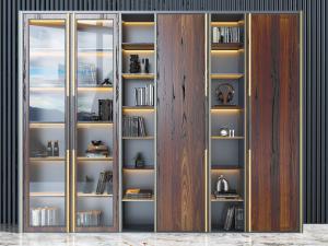 现代玻璃门实木纹理装饰柜3d模型 现代玻璃门实木纹理装饰柜