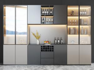 现代轻奢酒柜3d模型 现代轻奢酒柜