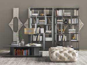 后现代金属书架方形坐墩