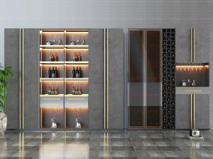 现代嵌入墙体的保鲜酒柜3d模型 现代嵌入墙体的保鲜酒柜
