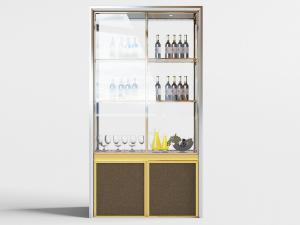 新中式玻璃柜门酒柜3d模型 新中式玻璃柜门酒柜