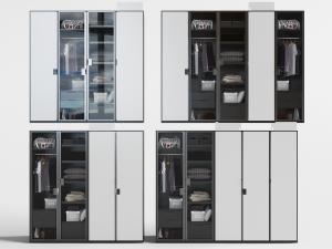 现代装饰玻璃柜门的衣柜