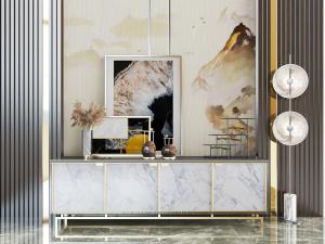 新中式轻奢电视柜落地灯