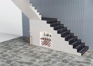 现代金属线扶手带酒柜的旋转楼梯3d模型 现代金属线扶手带酒柜的旋转楼梯