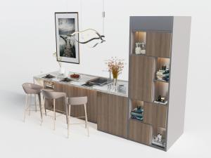 现代轻奢带储物功能的吧台吧椅