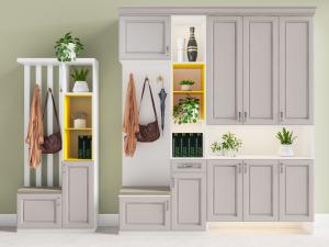 简欧白色玄关装饰鞋柜