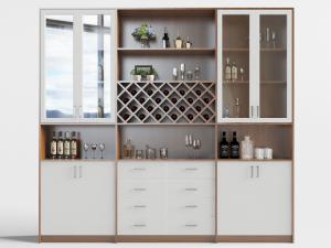 北欧实木撞色酒柜3d模型 北欧实木撞色酒柜