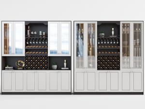 新中式装饰酒柜3d模型 新中式装饰酒柜