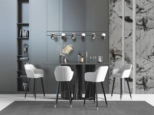 现代黑色吧台吧凳