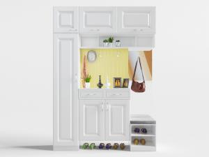 简欧白色玄关鞋柜