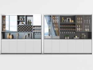 现代套色装饰酒柜3d模型 现代套色装饰酒柜