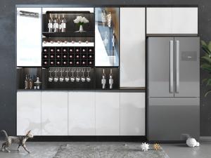 北欧嵌入冰箱的酒柜3d模型 北欧嵌入冰箱的酒柜