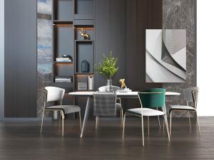 现代轻奢餐桌椅组合3d模型 现代轻奢餐桌椅组合