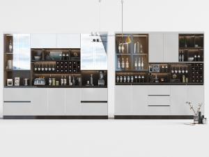 现代装饰玻璃柜门的酒柜3d模型 现代装饰玻璃柜门的酒柜