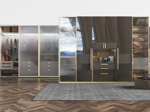 现代轻奢镶边推拉门衣柜