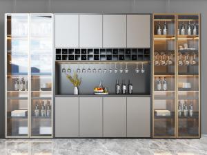 现代装饰灯带超宽酒柜3d模型 现代装饰灯带超宽酒柜