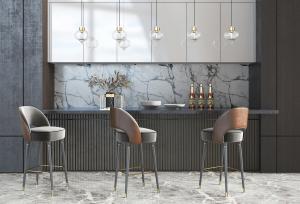 现代轻奢吧台吧椅3d模型 现代轻奢吧台吧椅